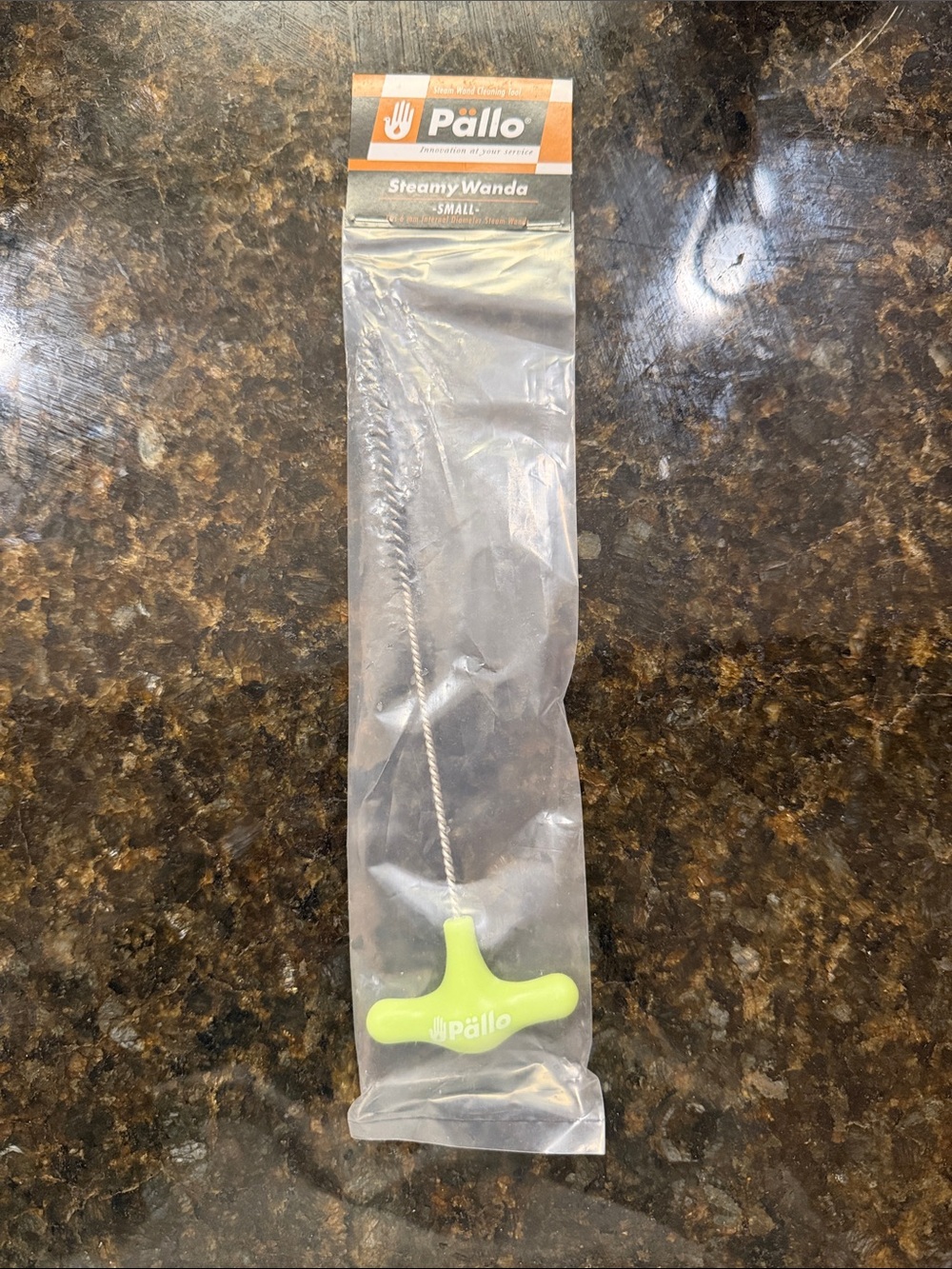 Pallo Steamy Wanda Small Steam Cleaner Brush for Espresso Machines - Lime Green